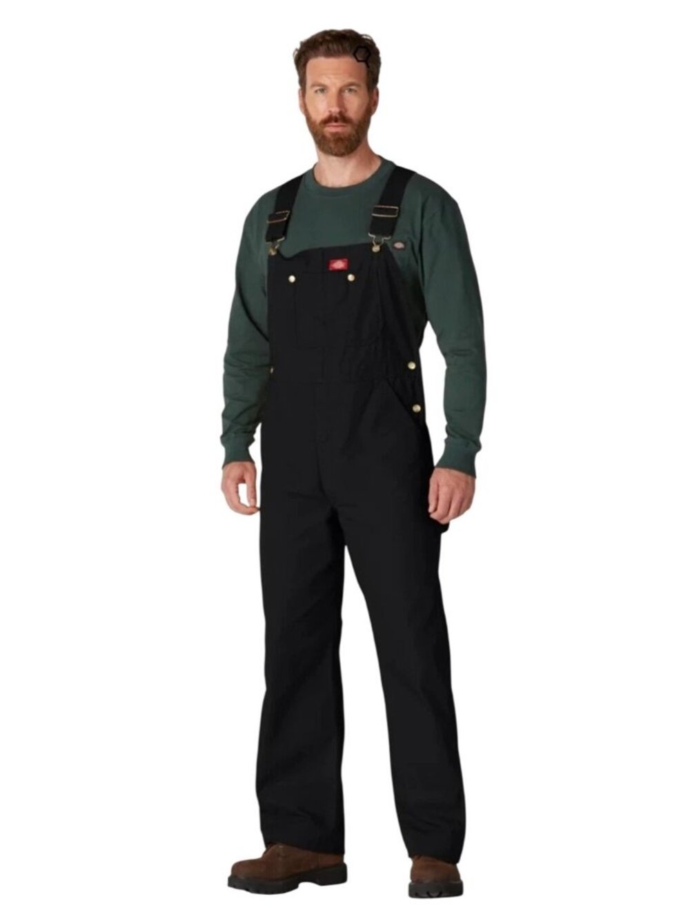Dickies Carpenter Overalls Bib Mens 42X30 Black Denim Utility Painter Workwear